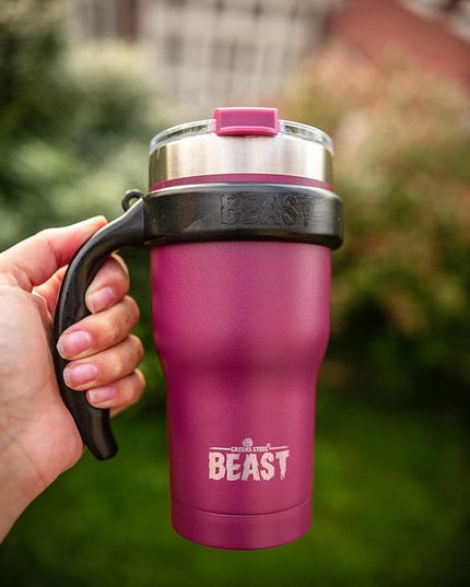 Beast 30 oz Tumbler Stainless Steel Vacuum Insulated Coffee Ice Cup Double Wall Travel Flask (Cranberry Red)