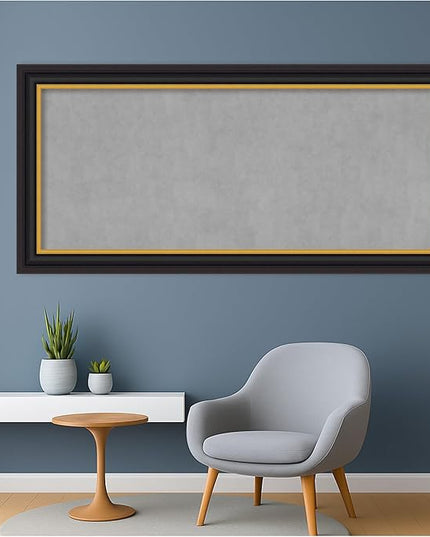 Amanti Art Black Framed Magnetic Board 26x54 Oversize Vision Board for use with Magnets, 100% Metal Sheet to Display Items as Office Decor or for Home Organization in mudroom, Kitchen or Kids Room