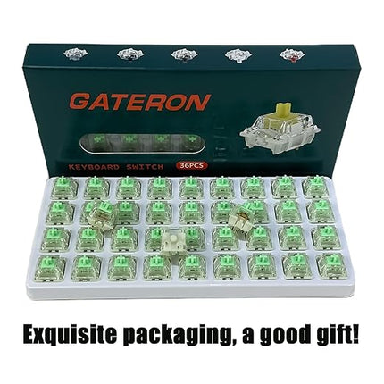 GATERON Baby Kangaroo 2.0 Switches for MX Mechanical Keyboard, 5-Pin 59gf Heavy Tactile RGB 22mm Dual-Stage Spring Factory Pre-lubed Switches(Baby Kangaroo 2.0,36Pcs)