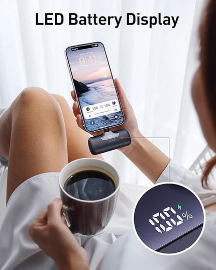iWALK Portable Charger 5500mAh Next-Gen Small Power Bank 22.5W Fast Charging Battery USB-C Portable Phone Charger for iPhone 17/16/15 17 Plus 17 Pro Max iPad, Samsung Galaxy S25 S24 S23 Android, Black