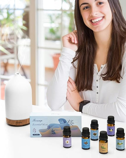 Essential Oils Set-Top 6 Organic Blends for Diffusers, Candle Making, Aromatherapy, Humidifiers, Gifts - Vanilla,Neroli,Chamomile, Sandalwood, Ylang,Cedarwood(6X0.33 fl oz)