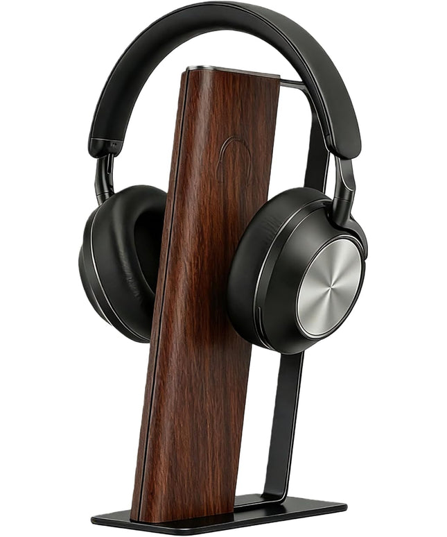 Gunking Premium Headphone Stand for Desk,Walnut Finishing Headphones Stand for Gaming&Studio Headphones with Heavy-Duty Anti-Slip Carbon Steel Base