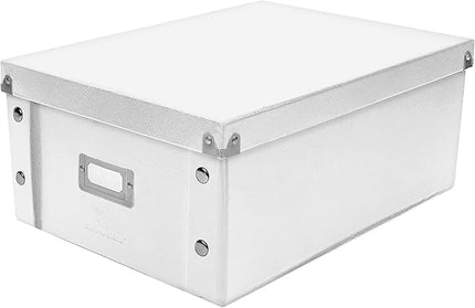 Snap-N-Store CD Storage Box - Pack of 1/2 - Durable Disc Holder with Lid to Store for Discs (2 Pack - Doublewide CD, White)