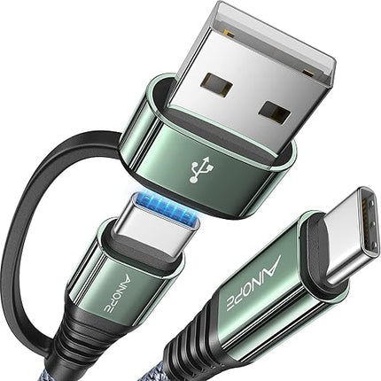 AINOPE USB C to USB C Cable, 6 FT USB C Cable Fast Charging with USB to USB C Adapter, 60W USB to USBC Cable for iPhone 17 Pro Max Air Type C Cable for iPhone 16/15/14/13/12, Grey
