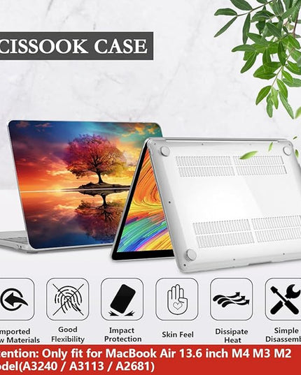 CISSOOK Compatible with MacBook Air 13.6 inch Case 2025 2024 2023 2022 Release Model A3240 A3113 A2681, Protective Plastic Hard Shell Case Cover for MacBook Air 13 inch M2 M3 M4, Tree Landscape