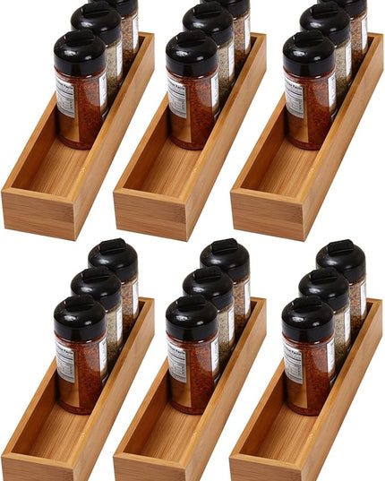 YBM Home Bamboo Drawer Organizer Storage Box for Kitchen Drawer, Junk Drawer, Office, Bedroom, Children Room, Craft, Sewing, and Bathroom, 6 Pack 3x12x2 inch