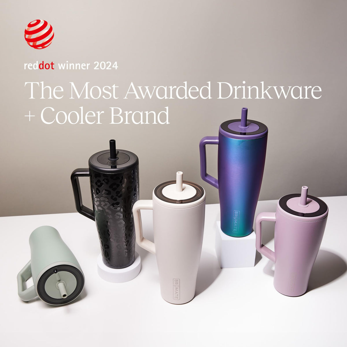 BrüMate Era 40 oz Tumbler with Handle and Straw | 100% Leakproof Insulated Water Bottle Tumbler with Lid and Flexible SoftSip Straw | Made of Stainless Steel | Cup Holder Friendly | 40oz (Sage)