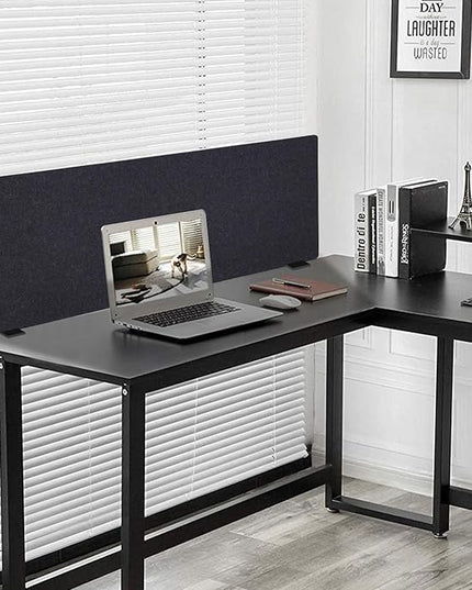 Desktop Privacy Panel, Sound Absorbing Cubicle Desk Divider Privacy Panel for Reduces Noise and Visual Distractions, Office Partition, Clamp-on Type (Dark Grey)