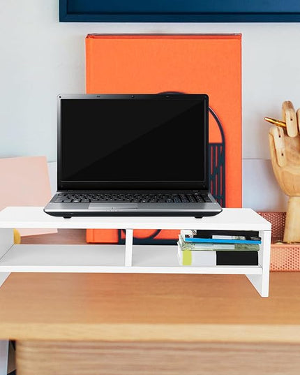 Desktop Monitor Riser Stand with Elevated Storage Shelf Ergonomic Heightening Rack for Desk Laptop and Office Supplies Organization