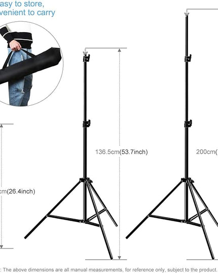 PULUZ Blue Green Red Screen Backdrop Kit with Tripod Stand, 6.5x6.5ft Green Screen Stand for Content Creation and Virtual Backgrounds, Blue Red Photo Background with Backdrop Stand for Photography
