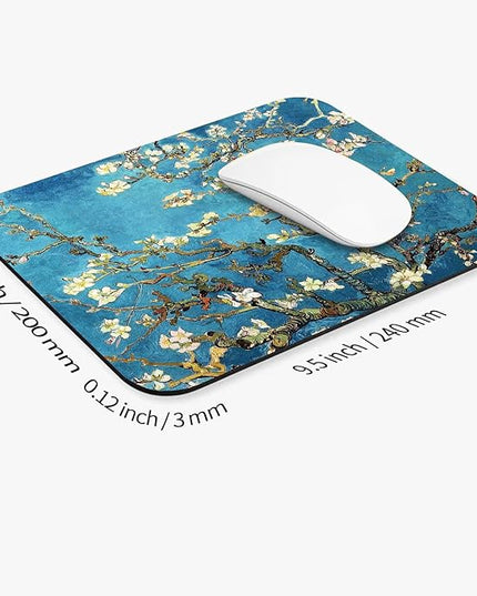 Square Mouse Pad Apricot Flower, Personalized Premium-Textured Custom Mouse Mat Design, Washable Mousepad Cloth, Non-Slip Rubber Base Computer Mouse Pads for Wireless Mouse