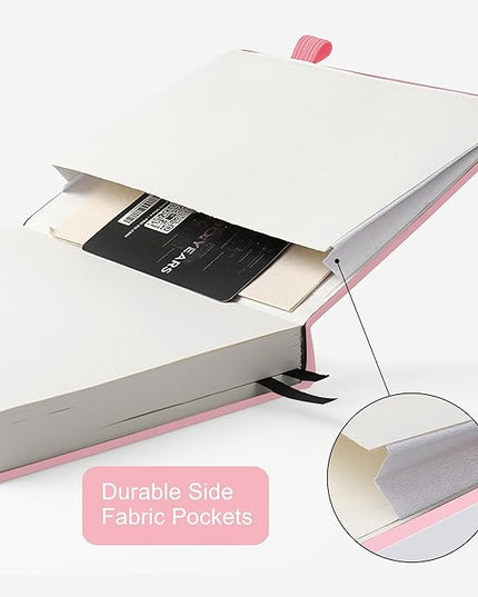 Lined Journal Notebook for Women Men, 352 Pages A5(5.7" x 8.3")College Ruled Hardcover Leather Journals for Writing, Daily Journal Notebooks for Work, Note Taking, Travel, School, Business (Pink)