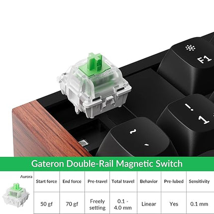 Keychron Magnetic Switches Aurora Linear - 110 PCS, 50gf, Pre-Lubed, 0.1mm Adjustable Actuation, Gateron Double-Rail Hall Effect, Compatible Replacement for HE Keyboards Only