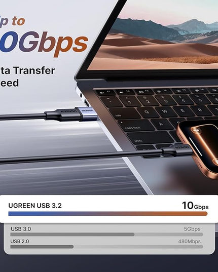 UGREEN USB to USB C Adapter 5 Pack, 10Gbps USBC Female to A Male Adapter, Type C USB C Cable Converter for iPhone 17 16 15 14 13 Plus Pro Max,iPad Air Mini 6 7,Samsung Galaxy S23 S24,iPad Air