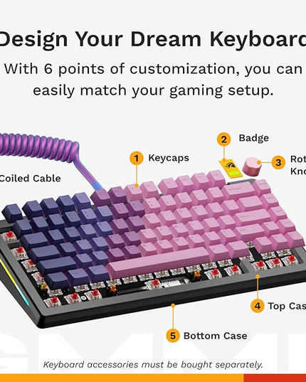 Glorious Gaming - GMMK 3 PRO HE (Barebones) Rapid Trigger Keyboard, Hall Effect, 8K Polling, Custom Modular Aluminum Body & Gasket System, Supports MX Mechanical & Magnetic Switches 75% (Black)