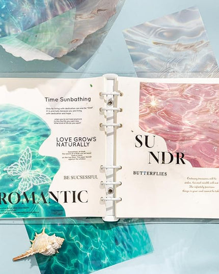 AuriicLeaf Wave PET Scrapbook Stickers Set, 60PCS Ocean Ephemera for Scrapbooking, Junk Journaling, Crafting, DIY Projects, Diaries, and Art Supplies