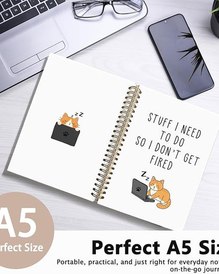 LIANGW Stuff I Need To Do So I Don't Get Fired Hardcover 160 Pages Spiral Notebooks,Funny Notebooks for Work,New Job Gift,Goodbye Gift for Coworker Leaving,Funny Gag Gift for Coworkers 5.5x8.3 Inch