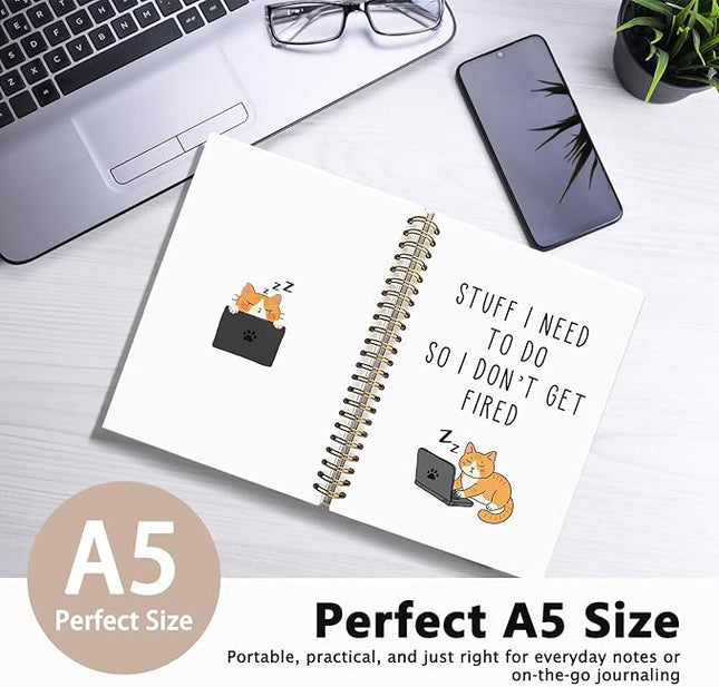LIANGW Stuff I Need To Do So I Don't Get Fired Hardcover 160 Pages Spiral Notebooks,Funny Notebooks for Work,New Job Gift,Goodbye Gift for Coworker Leaving,Funny Gag Gift for Coworkers 5.5x8.3 Inch