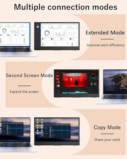 Portable Monitor Touchscreen, 15.6''Laptop Screen Extender, FHD IPS Touch Screen, Travel Monitor with Kickstand & Speaker, HDMI USB C External Monitors for Laptop Phone Computer Xbox Switch