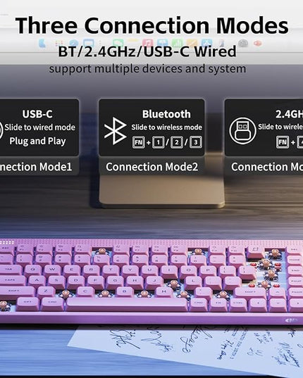 nuphy Node75 Wireless Mechanical Keyboard, 75% Hot Swappable Custom Low Profile Keyboard, 84 Keys Computer Gaming Keyboards, Supports Touch Gestures, PBT Keycaps, RGB Backlit, Bluetooth/2.4GHz/USB-C