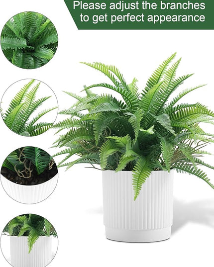 Coferset Small Fake Plant 12.2" Fern Potted Artificial Plants for Shelf Desk Home Bathroom Farmhouse Room Office Kitchen Farmhouse Coffee Table Decor