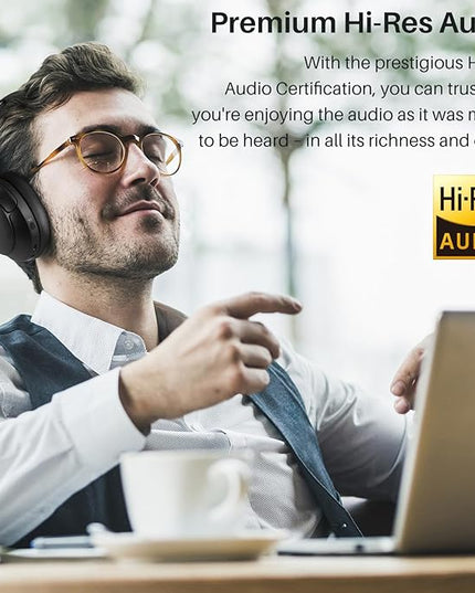 TOZO Hybrid Active Noise Cancelling Headphones, Wireless Over Ear Bluetooth Headset, 60H Playtime, Hi-Res Audio Custom EQ via App Deep Bass Comfort Fit Ear Cups, for Home Office Travel
