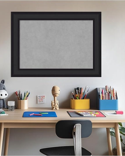 Amanti Art Black Framed Magnetic Board 21x29 Medium Vision Board for use with Magnets, 100% Metal Sheet to Display Items as Office Decor or for Home Organization in mudroom, Kitchen or Kids Room