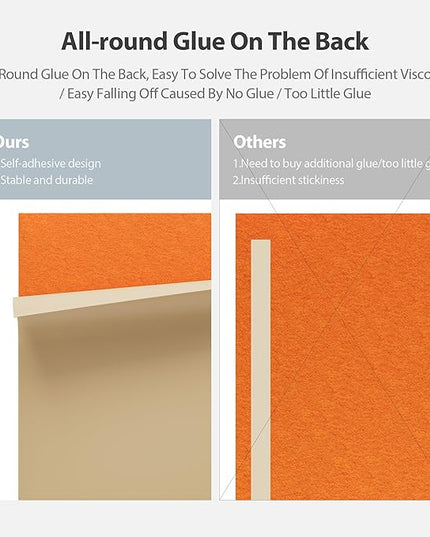 12 Pack Acoustic Panels Self Adhesive Sound Proof Foam, High Density Sound Acoustic Panel, 16X12X0.4 Inch 4:3 Rectangle Panels in Home, Office, Reccording Room, Studio, more(Orange-Red)