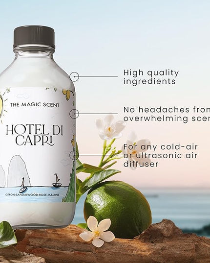The Magic Scent Hotel Di Capri Hotel Scent Diffuser Oil - Cold-Air & Ultrasonic Fragrance Oil for Diffuser Inspired by Capri, Italy - Essential Oils for Diffusers Aromatherapy (500 ml)