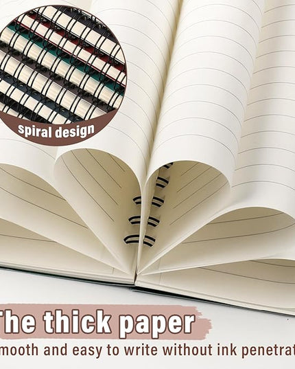 Fuutreo 12 Pcs Spiral Notebook for Work A5 8.3 x 5.7 Inch College Ruled Spiral Journal Notebook Kraft Cover Ruled Paper, 12 Color, 60 Sheets, 120 Pages for Office School(Business Color)