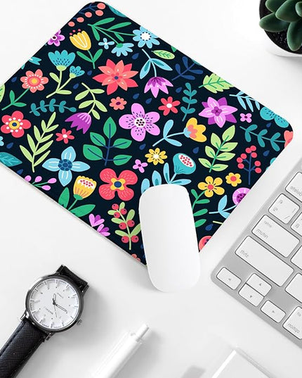 Flower Square Mouse Pad,Non-Slip Rubber Base Mouse Pad,Home Office Decoration Desktop Accessory,Laptop Mouse Pad for Office Laptops,9.4x7.8x0.12inch 9