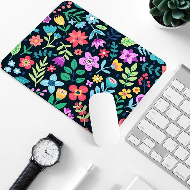 Flower Square Mouse Pad,Non-Slip Rubber Base Mouse Pad,Home Office Decoration Desktop Accessory,Laptop Mouse Pad for Office Laptops,9.4x7.8x0.12inch 9