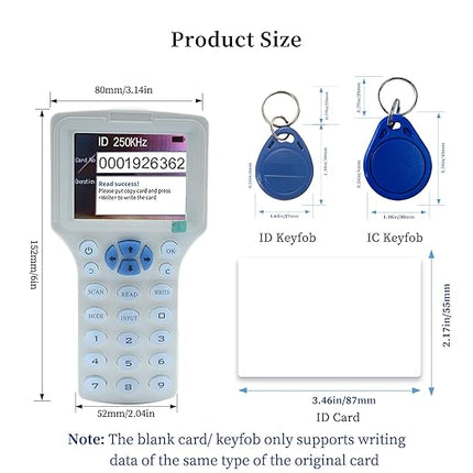 RFID Copier RFID Reader Writer Multi-Frequency RFID Card Reader Smart Card Decoder with Free Software and USB for Access Control Home Security