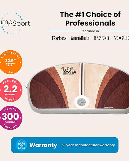Wurf Board by JumpSport (Santa Cruz or Maui style)| Standing Desk Air-Spring Anti-Fatigue Mat | Improves Circulation, Posture, and Balance | Fully Adjustable, Inflatable Board