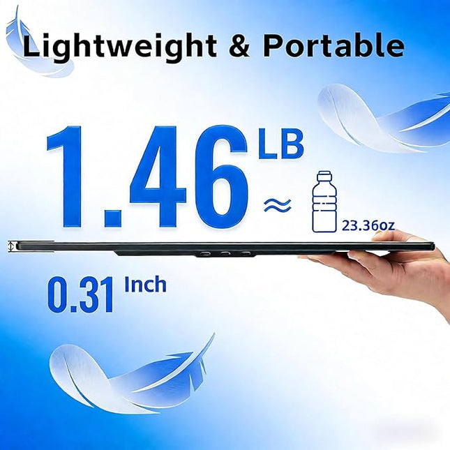 Helpnight 16" Portable Monitor for Laptop, 1200P FHD Laptop Screen Extender, Travel External Display USB-C HDMI Port Detachable Kickstand Gaming Monitor Compatible with Wins Mac Chrome Dex Phone