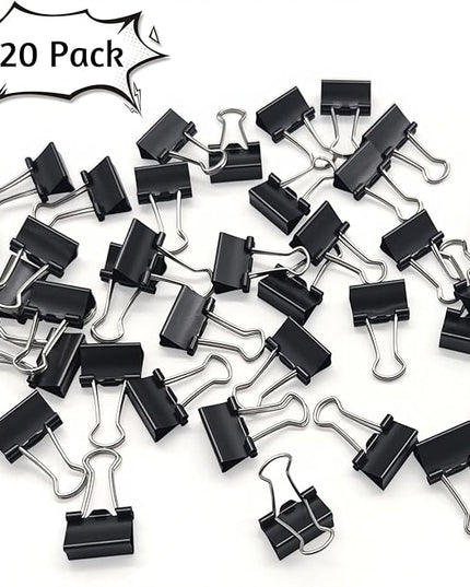 OWLKELA 220 PCS Mini Binder Clips 0.6 Inch, Metal Paper Clip Bulk, Small Black Clips for Home, School and Office Supplies