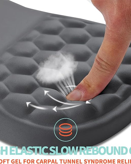 Ergonomic Mouse Pad Wrist Support with Memory Foam Massage Bulge, Carpal Tunnel Pain Relief Mousepad Wrist Rest for Mouse(12x8 inch, Dark Grey)