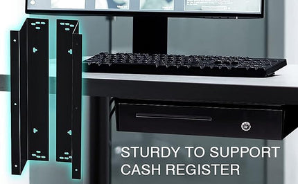 TidyFriend Cash Drawer Under Counter Mounting Brackets - Heavy Duty Steel Mounting Brackets for Installation of 16" Cash Registers Drawer Under The Counter (1)