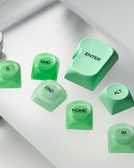 PBT Keycaps, XVX Green Apple Jelly HOA Profile, 132-Key Cute Custom Keycaps (for Mechanical Keyboards with Cherry/Gateron MX Switches)-Apple Green