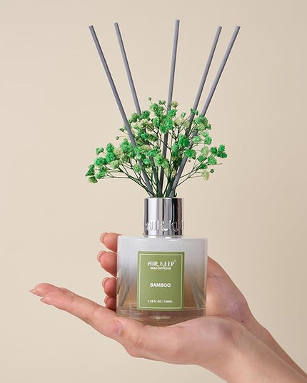 Airkeep Reed Diffuser Set - 3.38 fl oz(100ml) Bamboo Scent Diffuser Home Fragrance Diffuser Set Includes 8 Reed Diffuser Sticks,Home Decor & Office Decor, Fragrance and Gifts