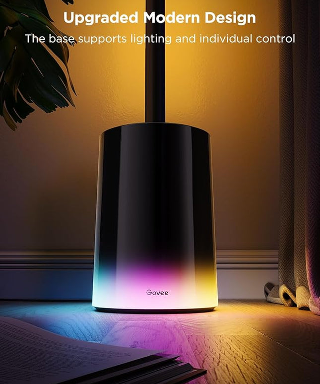 Govee Floor Lamp 2 with Matter, RGBIC, Warm Cool White LED, Alexa Compatible, 1725lm, Music Sync, Scene Modes, Smart Floor Lamp for Living Room, Bedroom, Black(1 Pack)
