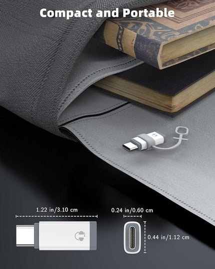 MoKo Lightning to USB C Adapter Audio Only for Apple Earpods with Line Control, Not for Charging/Data Transfer, Lightning to USB C Adapter for iPhone 16/15 Pro Max Plus, iPad, White