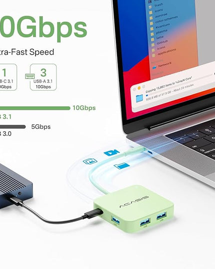 USB C Hub, Multiport Adapter with 4K@60 HDMI, 100W Power Delivery, 3 USB A+1 USB-C 3.1 Data Port, USB to HDMI Adapter for MacBook, Dell, Lenovo, Surface, iPad PRO, XPS (Green)
