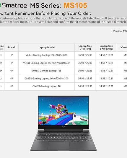 Smatree MS105 Hard EVA Protective Sleeve Case with Stand Compatible for 16.1 inch HP OMEN Gaming Laptop 16z/16t/16, for 16.1 inch HP Victus Gaming Laptop 16t/16, Green
