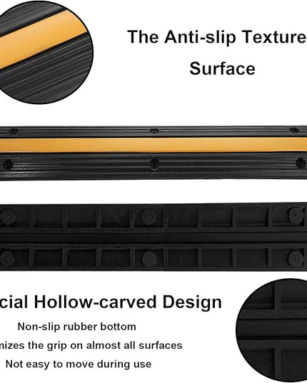 Reliancer 4 Pack 1-Channel Rubber Cable Protector Ramp Traffic Speed Bump 18000lbs Capacity Heavy Duty Cable Protective Cover Ramp Driveway Hose Cord Track Protector Wires Concealer for Garage Parking