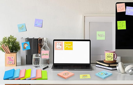 (18 Pads) Sticky Notes 3x3 inch, Self-Stick Pads Pastel Colors Sticky Note, Recyclable, Easy to Post for Home, Office, Notebook