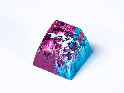 Kohaku Koi Fish Artisan Keycap Blue and Purple Ocean Coral Reef R1 SA Profile Custom Keycaps 1U ESC Handmade Gaming Resin Key Cap Cherry MX Switch Compatible Mechanical Keyboard Koi Lover Gift