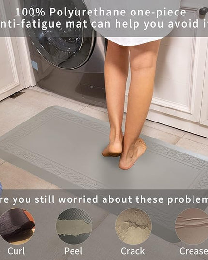 20 x 42 Inch Extra Support Anti Fatigue Comfort Kitchen Mat, Waterproof Long Kitchen Runner, Non-Slip Standing Desk Mat, Commercial Pads for Offices, Home, Garages (Bordeaux Cabblestone, 20'' x 42'')