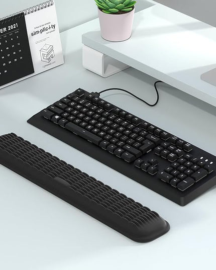 MEKASS Keyboard Wrist Rest, Soft Memory Foam Wrist Support for Keyboard, Keyboard Hand Rest Pad for Wrist Pain Relief, Keyboard Wrist Guard for Long Hours of Work, Gaming, Studying（Classic Black）
