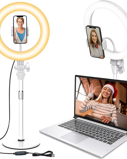 Ring Light with Stand, Zoom Lighting for Computer Video Conference, Video Calls, Home Office, Lighting for Video Recording
